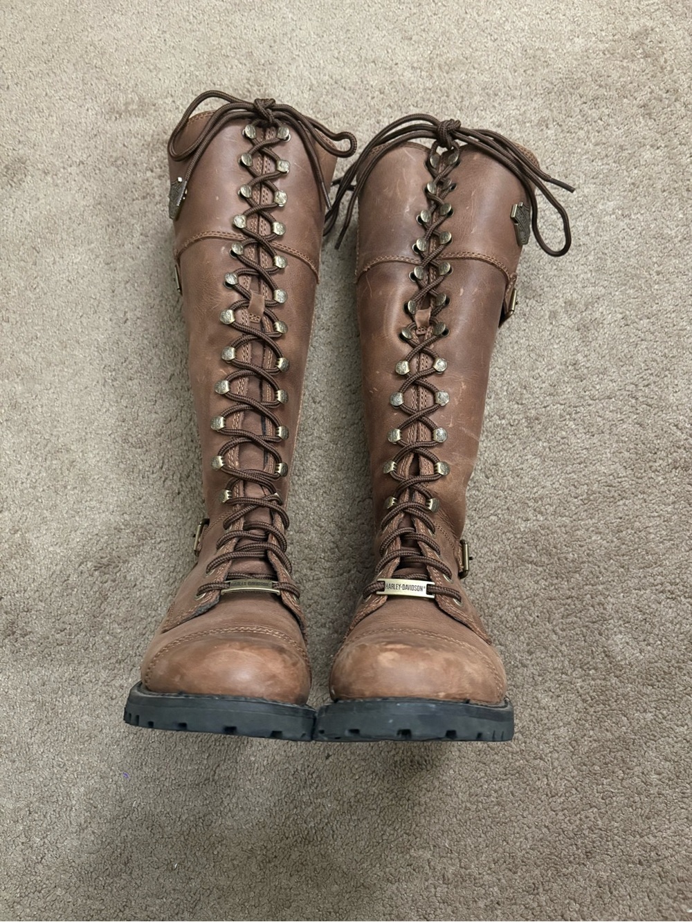 Harley-Davidson Women's Beechwood 15" Motorcycle Boots Brown D83857 Size 7M - Picture 3 of 5